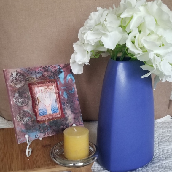 Amano Bali Blue Ceramic Pottery Vase - Picture 5 of 5